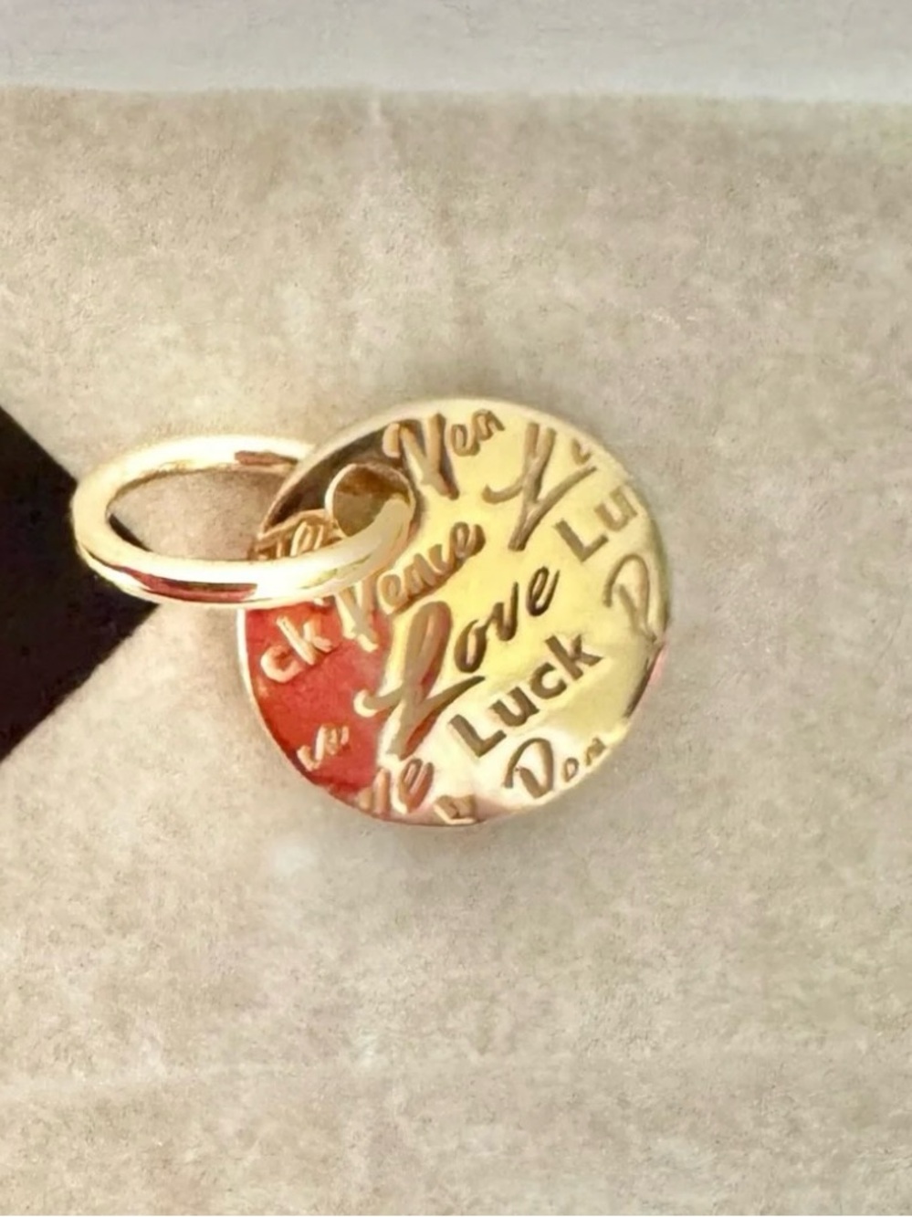 Pandora Peace, Love, Luck Dangle Charm 14KYG